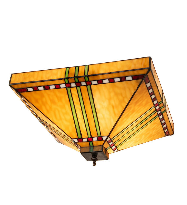 Meyda Tiffany 135004 Three Light Flushmount, Mahogany Bronze
