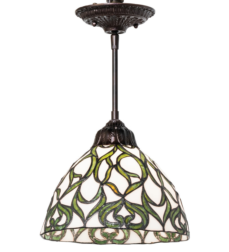Meyda Tiffany 159546 One Light Mini Pendant, Mahogany Bronze