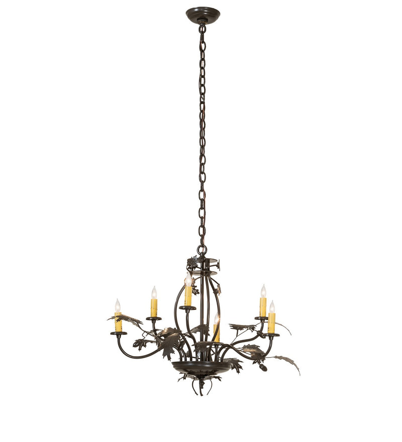 Meyda Tiffany 266817 Six Light Chandelier, Timeless Bronze