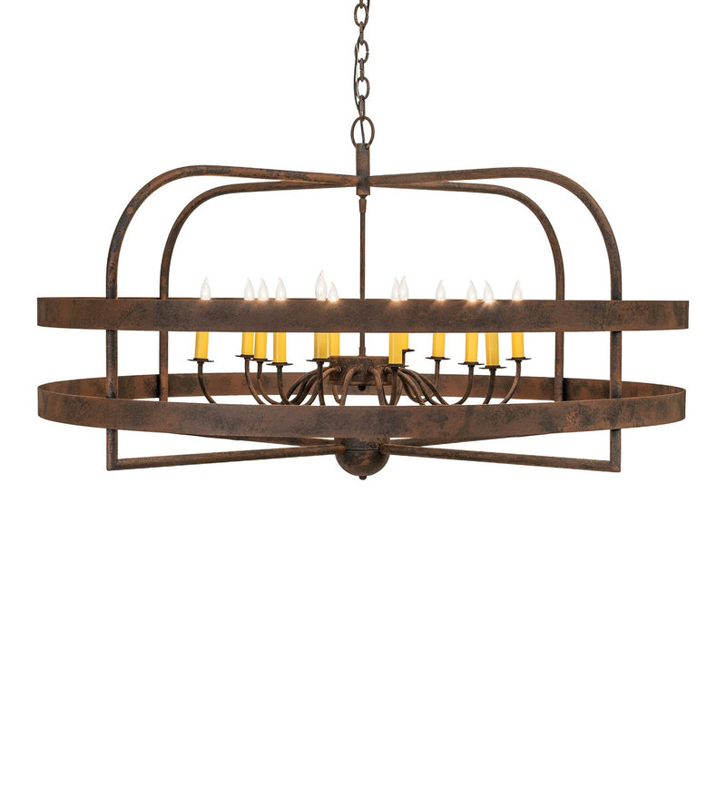 Meyda Tiffany 266994 12 Light Chandelier, Distressed Chestnut