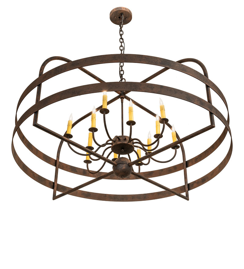 Meyda Tiffany 266994 12 Light Chandelier, Distressed Chestnut