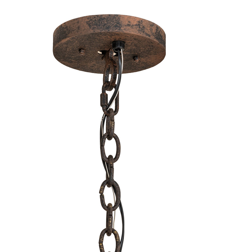 Meyda Tiffany 266994 12 Light Chandelier, Distressed Chestnut