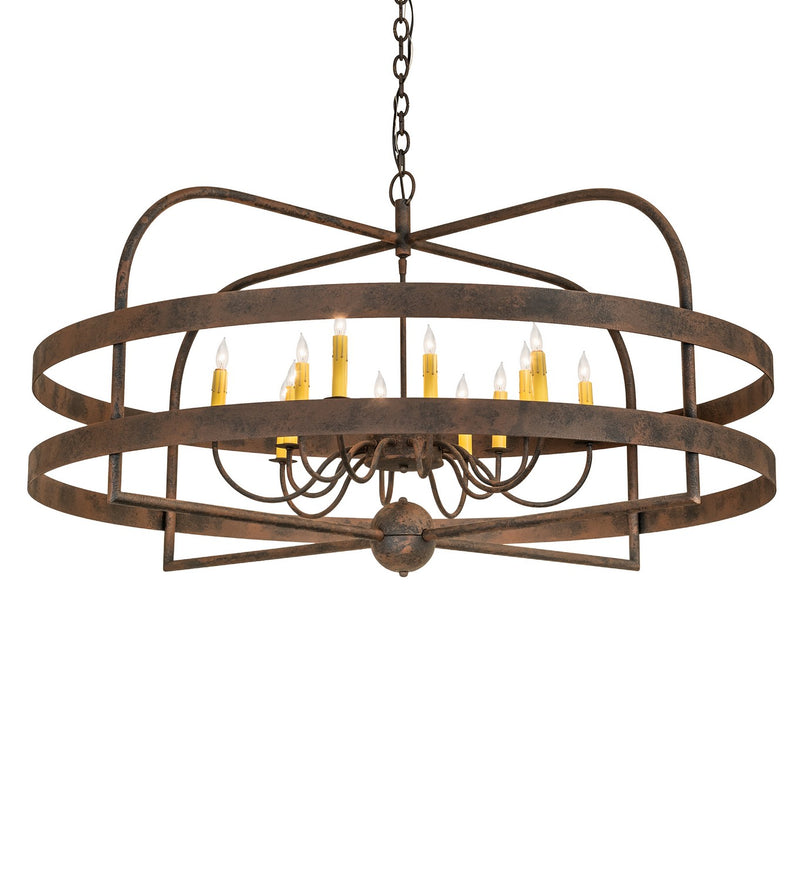 Meyda Tiffany 266994 12 Light Chandelier, Distressed Chestnut