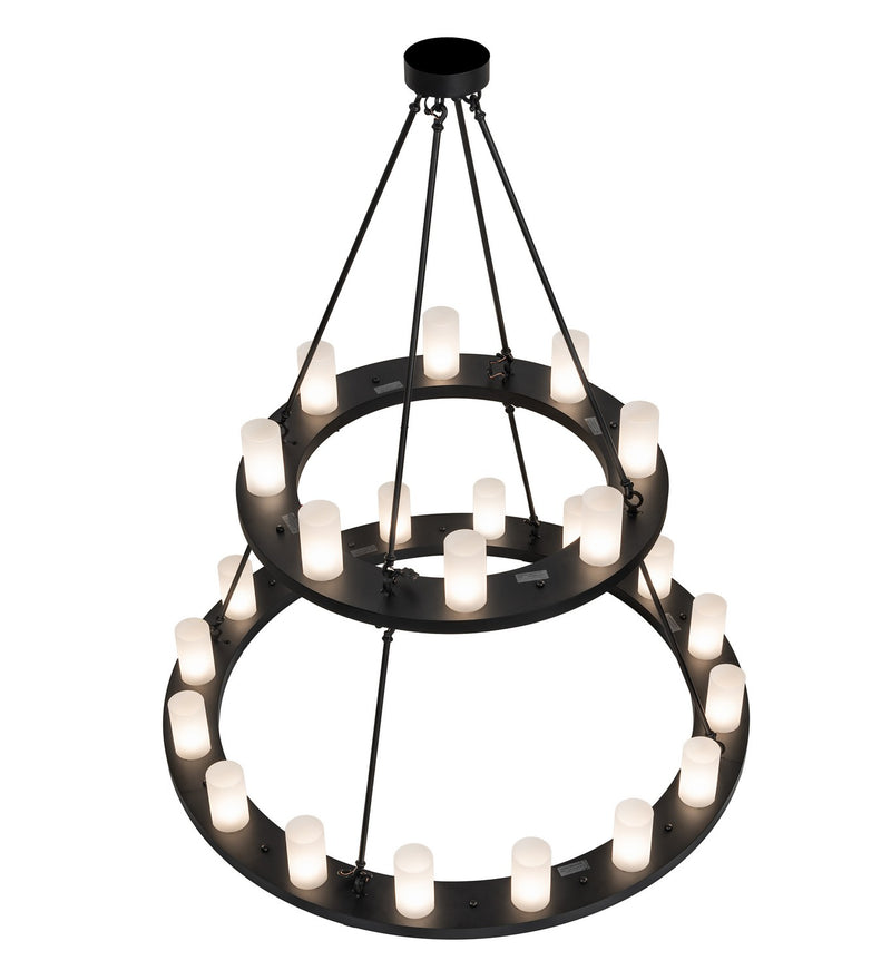 Meyda Tiffany 268193 24 Light Chandelier, Black Satin Wrought Iron