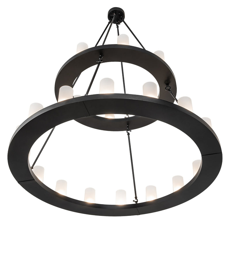 Meyda Tiffany 268193 24 Light Chandelier, Black Satin Wrought Iron