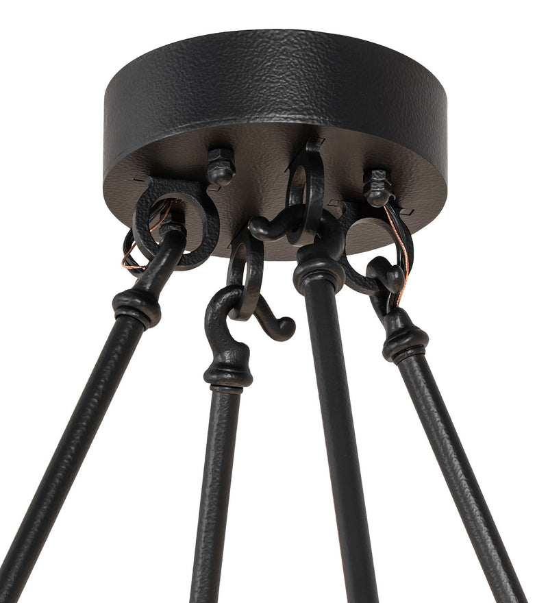 Meyda Tiffany 268193 24 Light Chandelier, Black Satin Wrought Iron