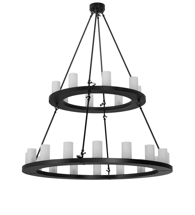 Meyda Tiffany 268193 24 Light Chandelier, Black Satin Wrought Iron