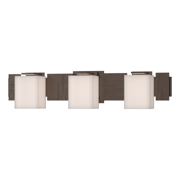 Hubbardton Forge 207843-SKT-05-GG0108 Three Light Wall Sconce, Bronze