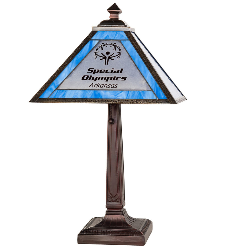 Meyda Tiffany 268466 One Light Table Lamp, Mahogany Bronze