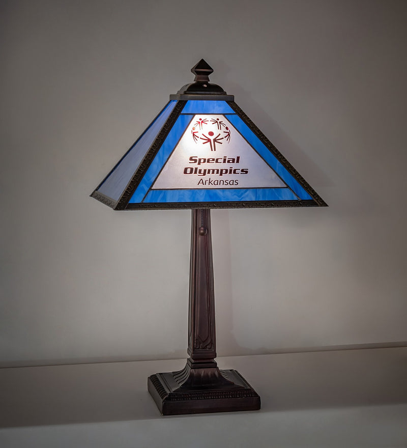 Meyda Tiffany 268466 One Light Table Lamp, Mahogany Bronze