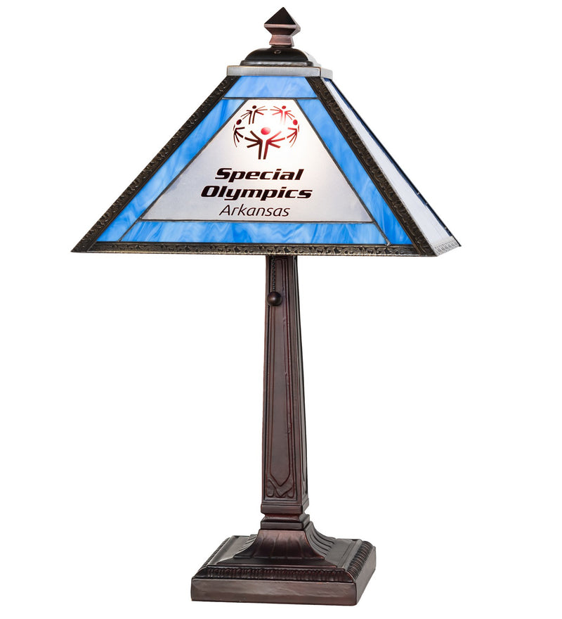 Meyda Tiffany 268466 One Light Table Lamp, Mahogany Bronze