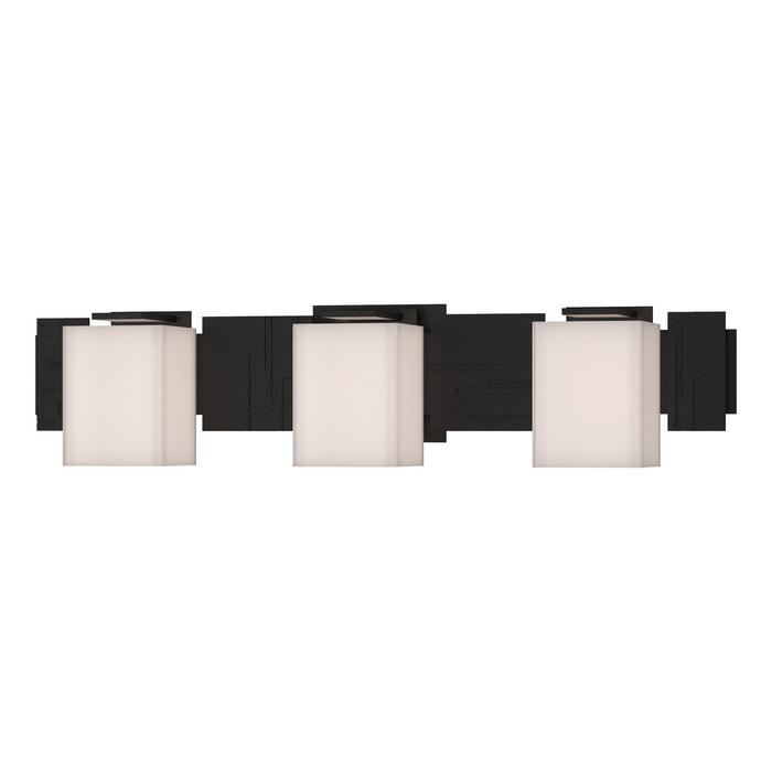 Hubbardton Forge 207843-SKT-10-GG0108 Three Light Wall Sconce, Black