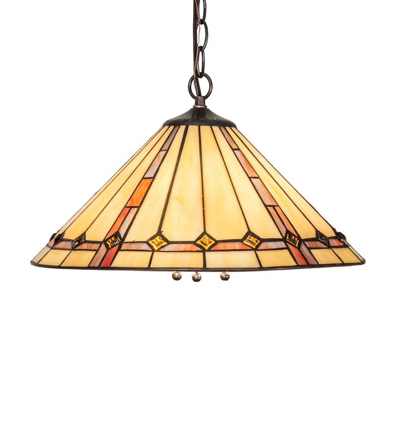 Meyda Tiffany 269143 Three Light Pendant, Mahogany Bronze