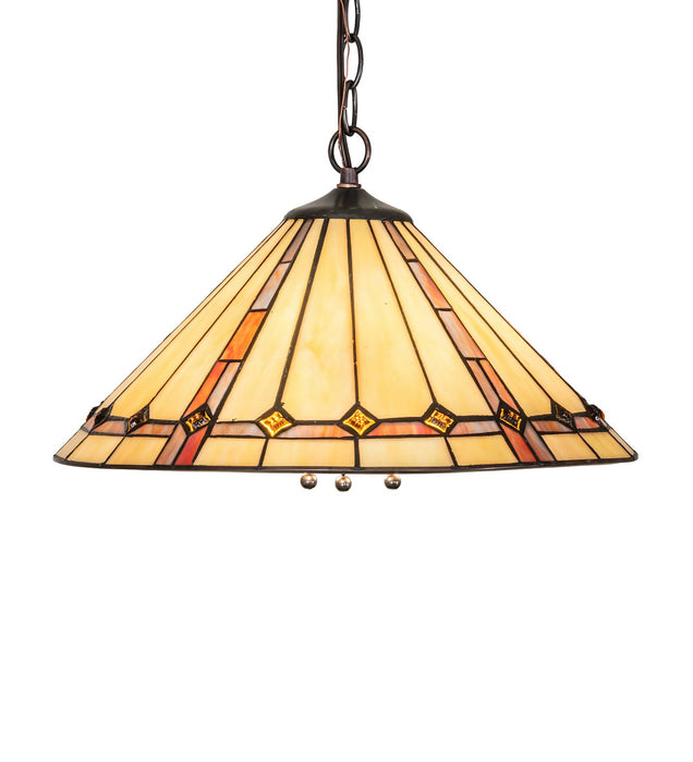 Meyda Tiffany 269143 Three Light Pendant, Mahogany Bronze
