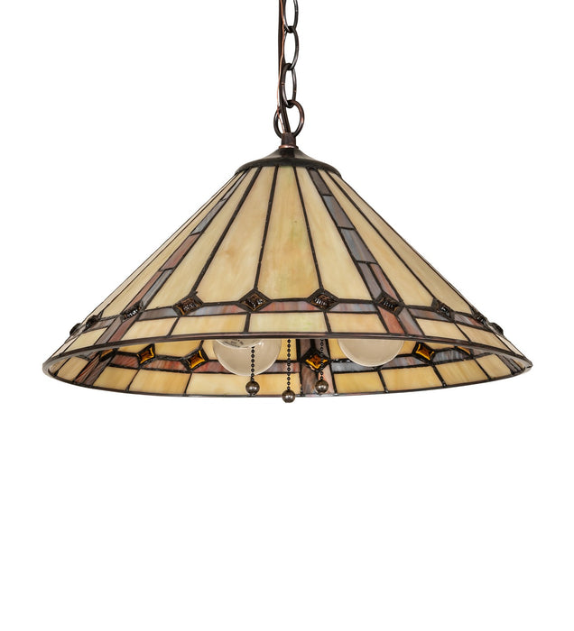 Meyda Tiffany 269143 Three Light Pendant, Mahogany Bronze