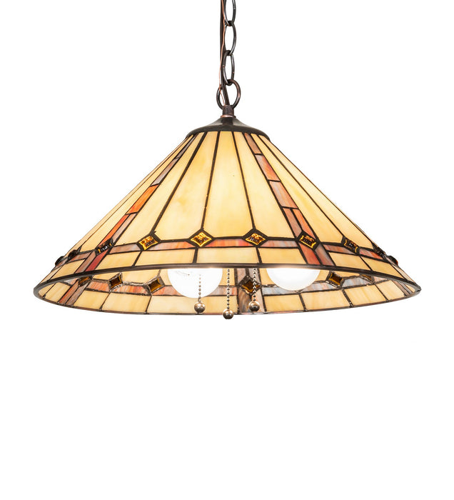 Meyda Tiffany 269143 Three Light Pendant, Mahogany Bronze