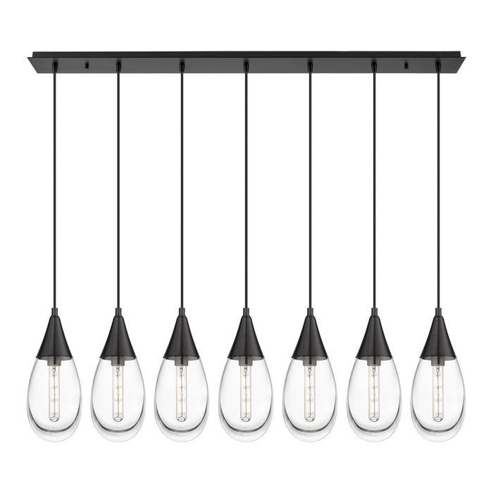 Innovations 127-450-1P-BK-G450-6CL LED Linear Pendant, Matte Black