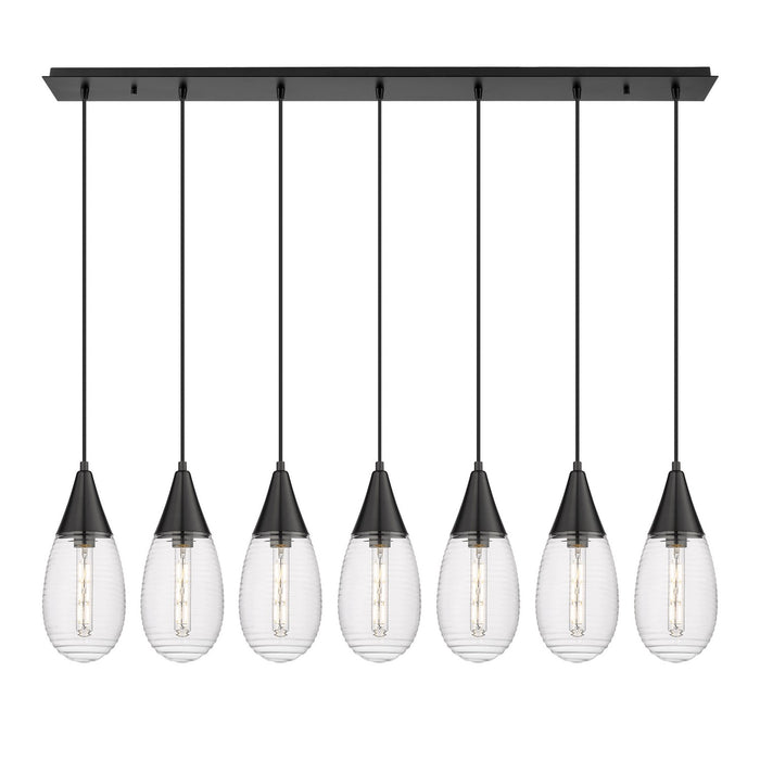 Innovations 127-450-1P-BK-G450-6SCL LED Linear Pendant, Matte Black