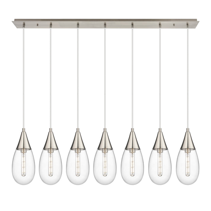 Innovations 127-450-1P-SN-G450-6CL LED Linear Pendant, Brushed Satin Nickel