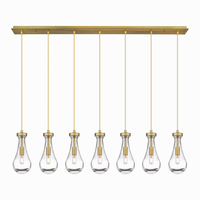 Innovations 127-451-1P-BB-G451-5CL LED Linear Pendant, Brushed Brass
