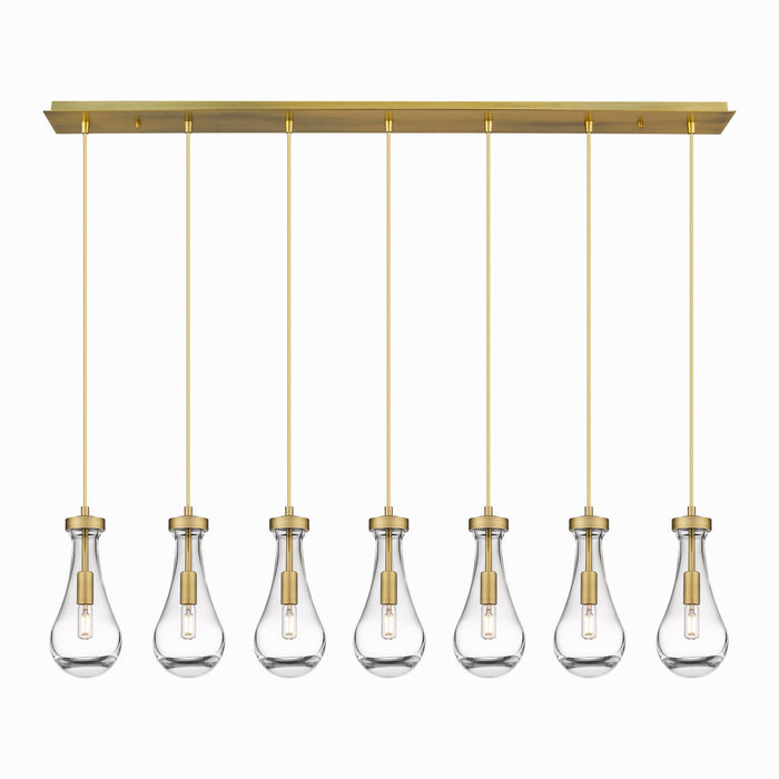 Innovations 127-451-1P-BB-G451-5CL LED Linear Pendant, Brushed Brass