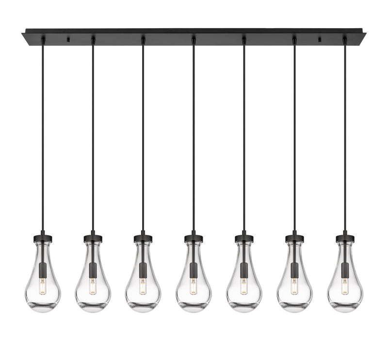 Innovations 127-451-1P-BK-G451-5CL LED Linear Pendant, Matte Black