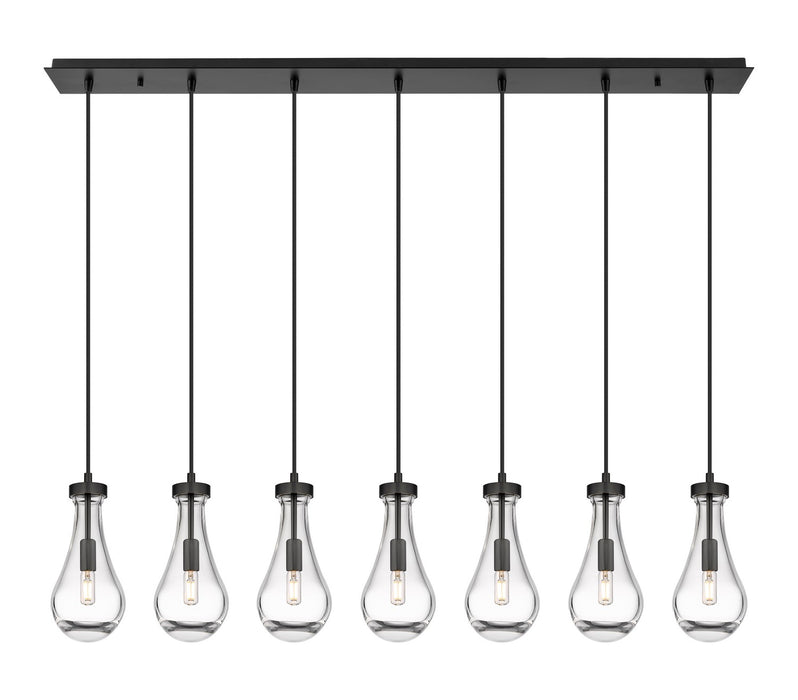 Innovations 127-451-1P-BK-G451-5CL LED Linear Pendant, Matte Black