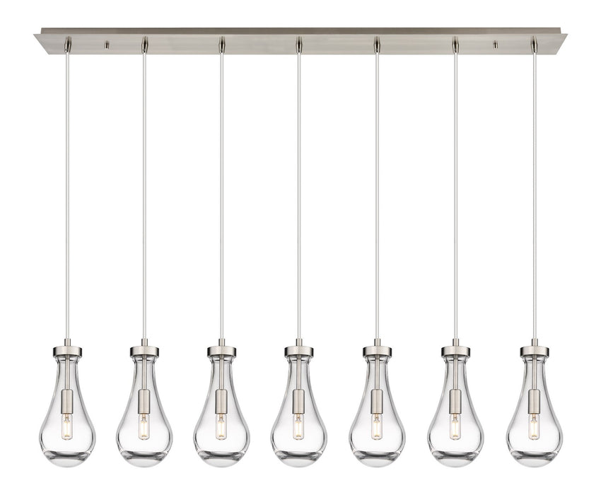 Innovations 127-451-1P-SN-G451-5CL LED Linear Pendant, Brushed Satin Nickel