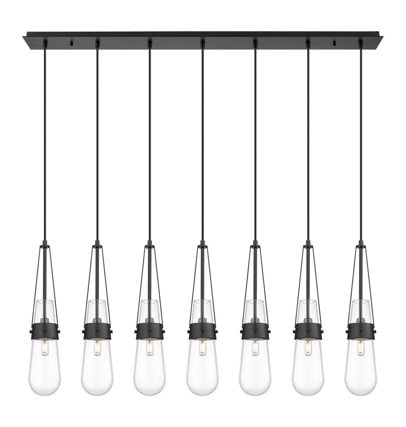 Innovations 127-452-1P-BK-G452-4CL LED Linear Pendant, Matte Black