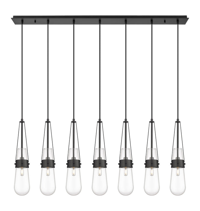 Innovations 127-452-1P-BK-G452-4CL LED Linear Pendant, Matte Black