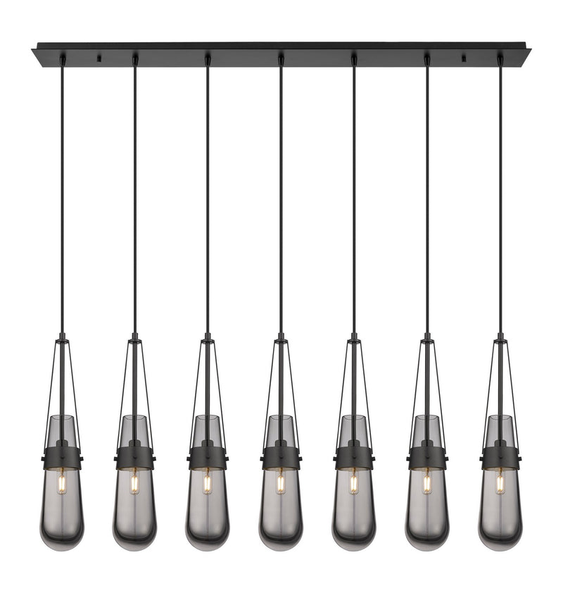 Innovations 127-452-1P-BK-G452-4SM LED Linear Pendant, Matte Black