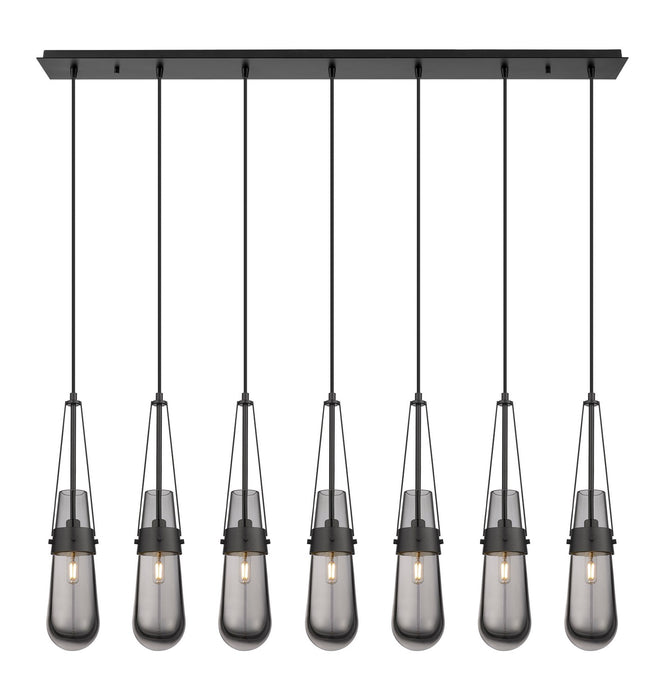 Innovations 127-452-1P-BK-G452-4SM LED Linear Pendant, Matte Black