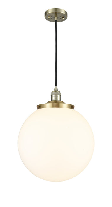 Innovations 201C-AB-G201-14 One Light Mini Pendant, Antique Brass