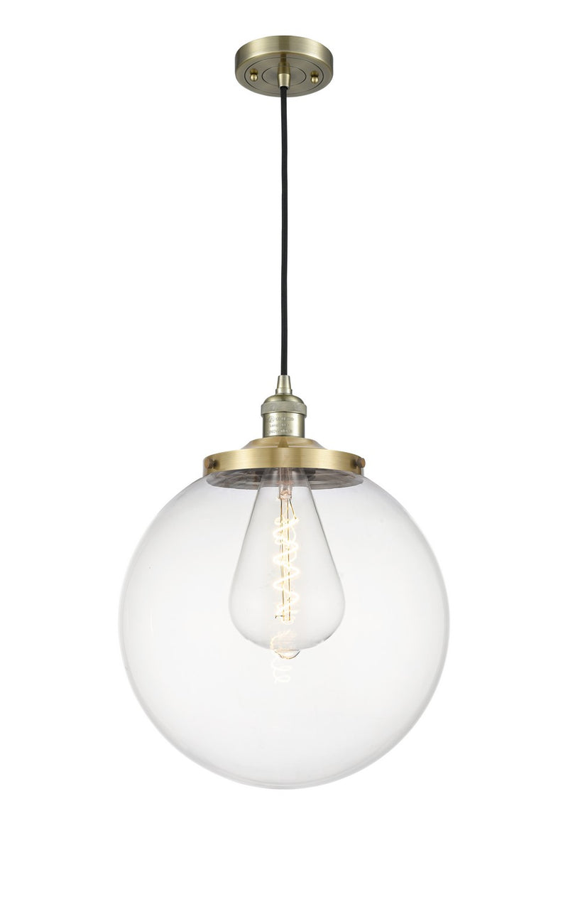 Innovations 201C-AB-G202-14 One Light Mini Pendant, Antique Brass