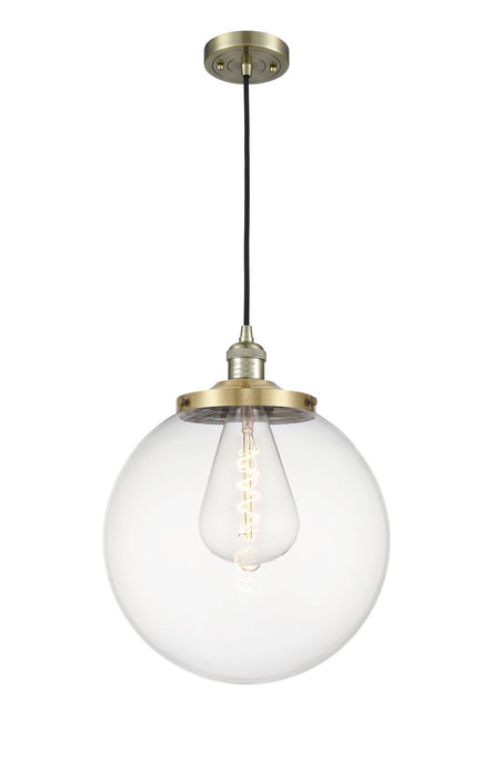 Innovations 201C-AB-G202-14 One Light Mini Pendant, Antique Brass