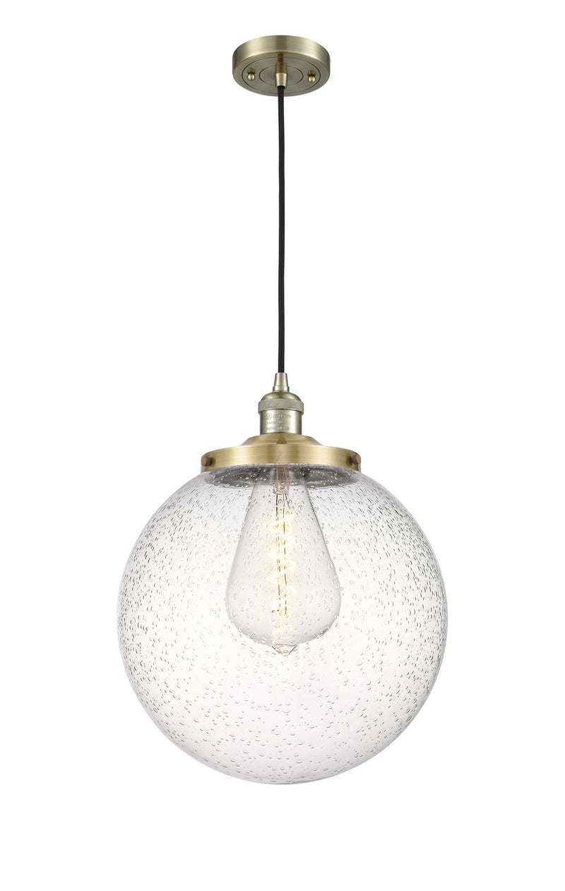 Innovations 201C-AB-G204-14 One Light Mini Pendant, Antique Brass