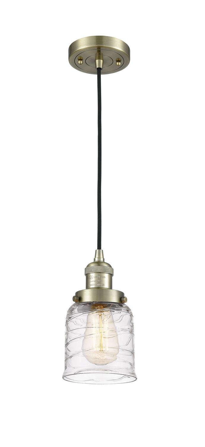 Innovations 201C-AB-G513 One Light Mini Pendant, Antique Brass