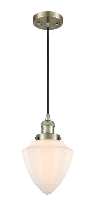 Innovations 201C-AB-G661-7 One Light Mini Pendant, Antique Brass