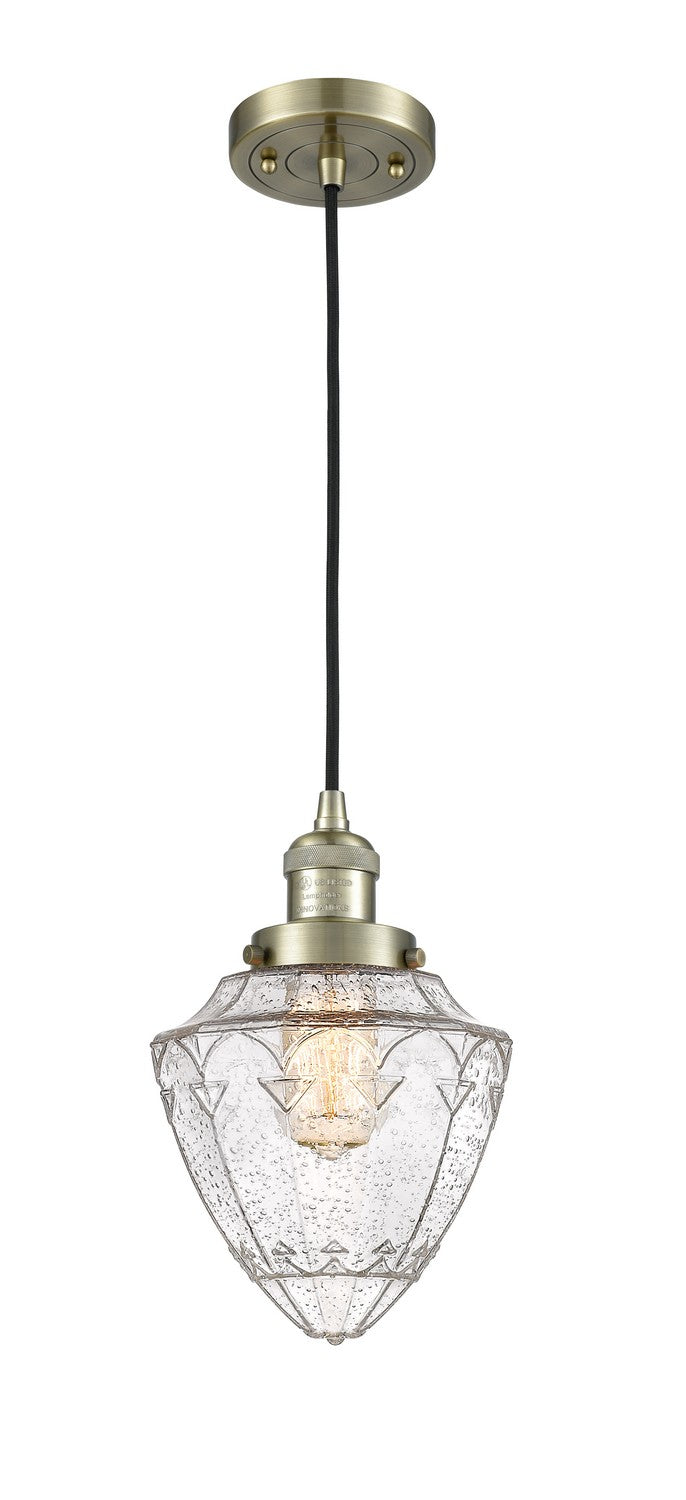 Innovations 201C-AB-G664-7 One Light Mini Pendant, Antique Brass