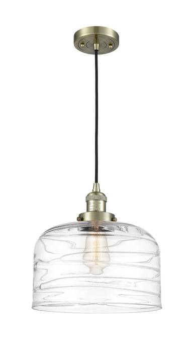 Innovations 201C-AB-G713-L One Light Mini Pendant, Antique Brass
