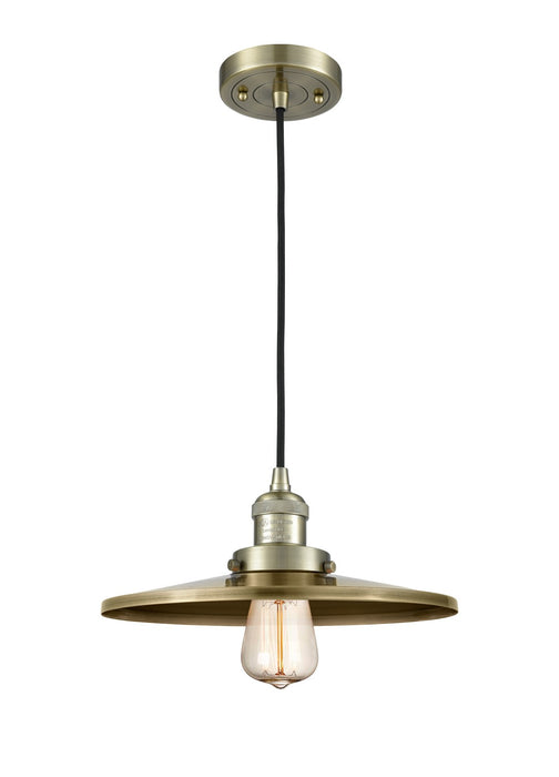 Innovations 201C-AB-MFR-AB-12 One Light Mini Pendant, Antique Brass