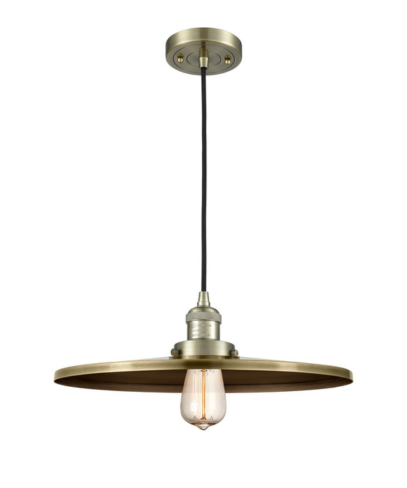 Innovations 201C-AB-MFR-AB-16 One Light Mini Pendant, Antique Brass