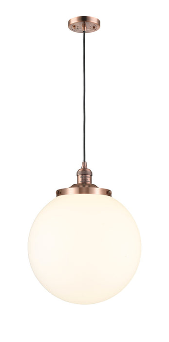 Innovations 201C-AC-G201-14 One Light Mini Pendant, Antique Copper