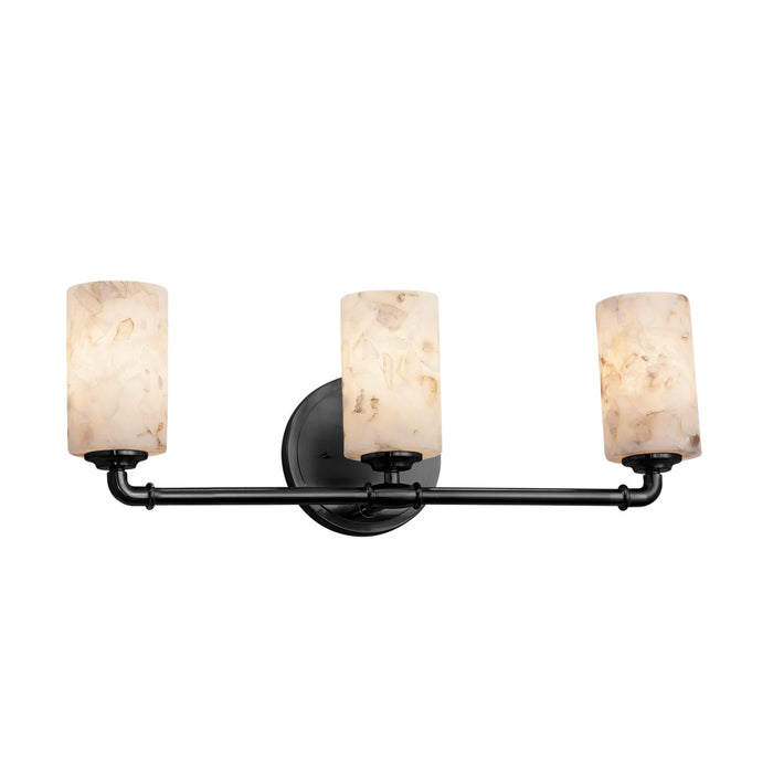 Justice Designs ALR-8463-10-MBLK Three Light Bath Bar, Matte Black