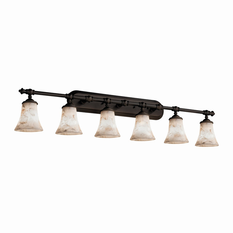 Justice Designs ALR-8526-20-DBRZ Six Light Bath Bar, Dark Bronze