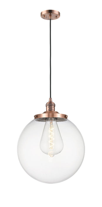 Innovations 201C-AC-G202-14 One Light Mini Pendant, Antique Copper