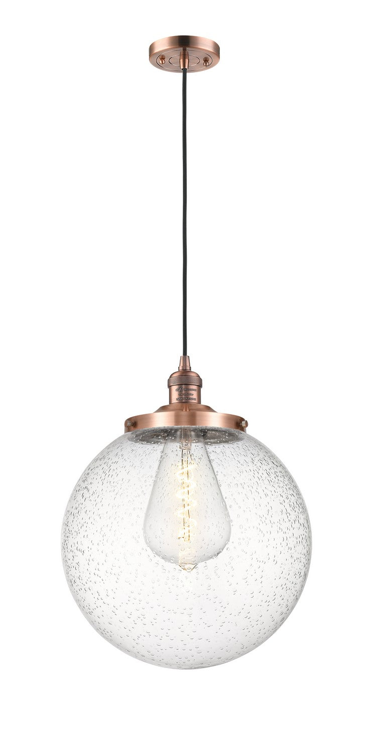 Innovations 201C-AC-G204-14 One Light Mini Pendant, Antique Copper