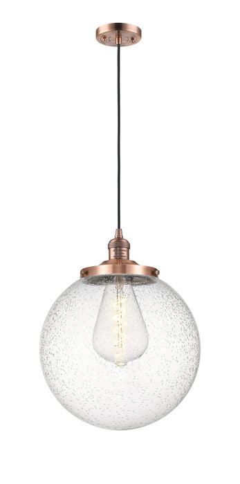 Innovations 201C-AC-G204-14 One Light Mini Pendant, Antique Copper