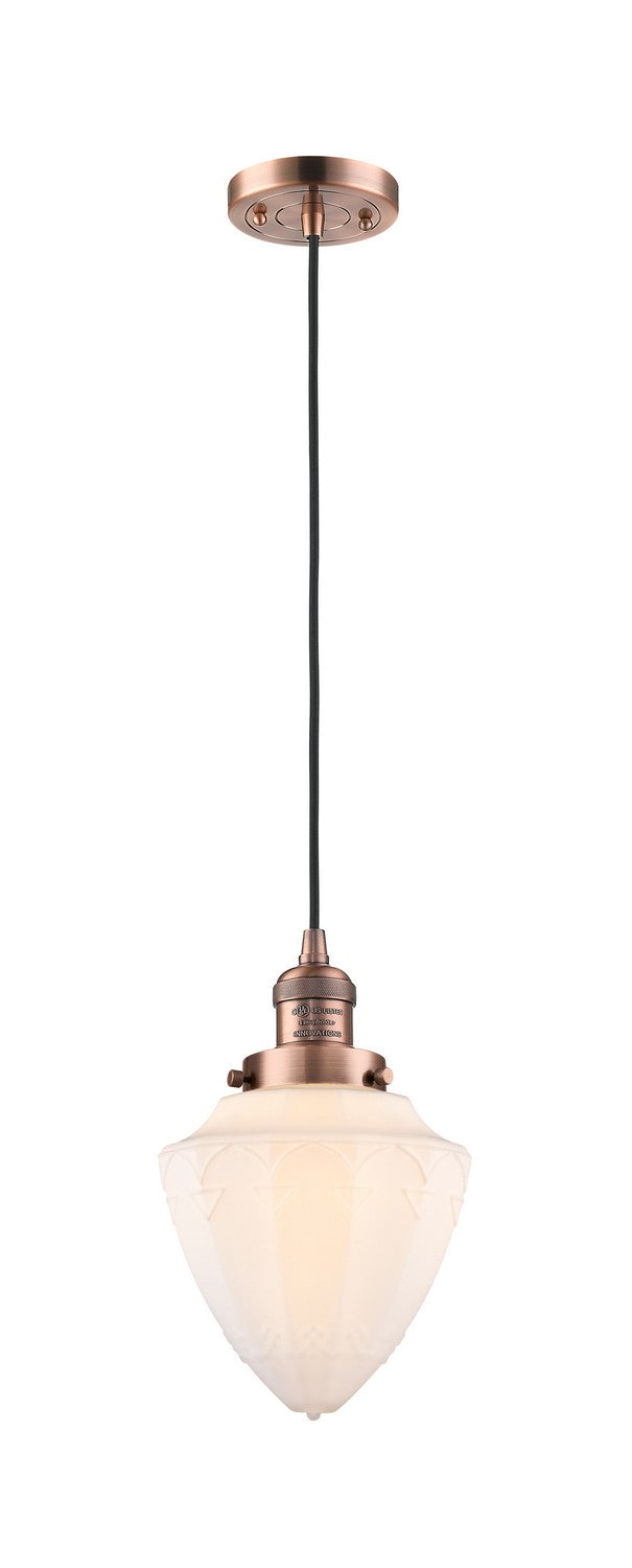 Innovations 201C-AC-G661-7 One Light Mini Pendant, Antique Copper