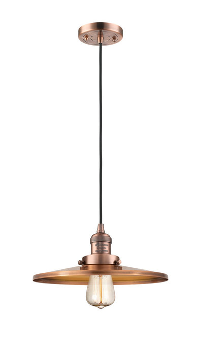 Innovations 201C-AC-MFR-AC-12 One Light Mini Pendant, Antique Copper